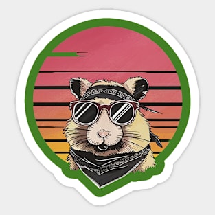 Retro hamster vintage sunset hamster lovers Sticker